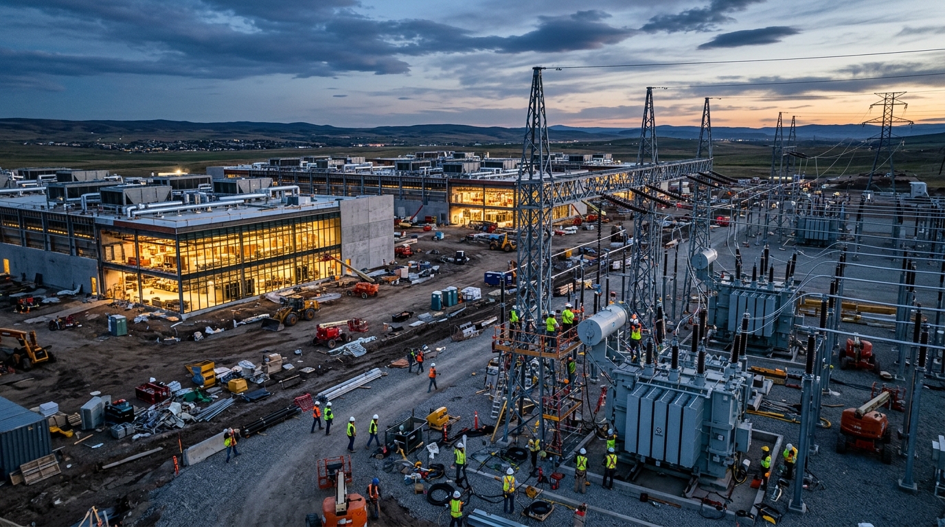 Los centros de datos chocan con la electricidad y la mano de obra: la IA crece más rápido que la construcción