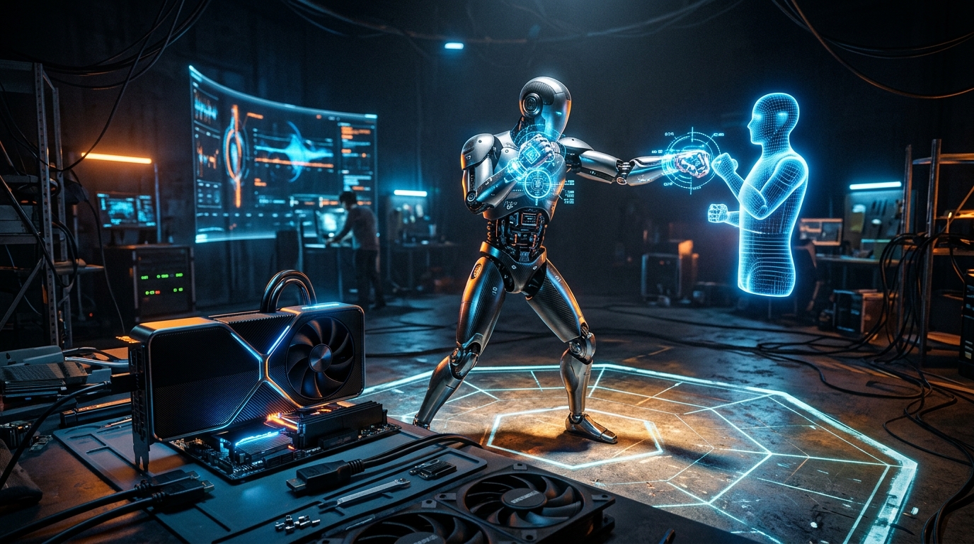HoloBoxing ensina um humanoide a lutar boxe em 7 minutos em uma única GPU