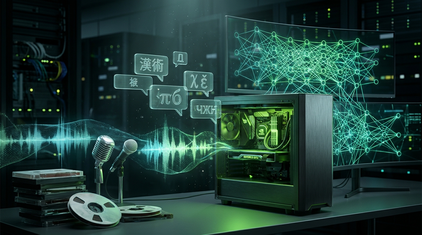 NVIDIA выпустила Nemotron 3.5 Transcribe: 40 языков и 100 часов аудио за 3 минуты