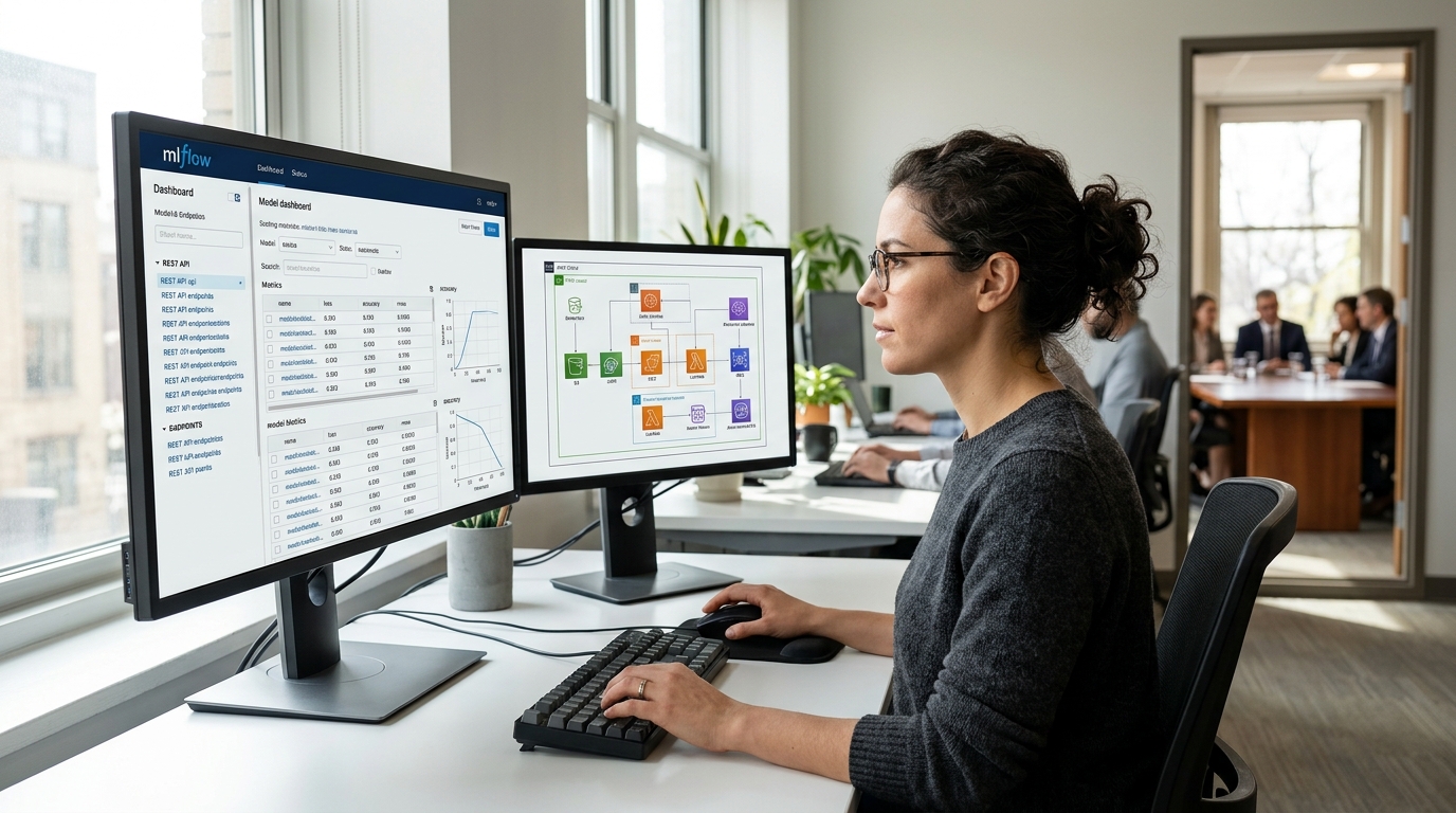 كيفية ربط SageMaker MLflow بالأنظمة القديمة عبر REST API — حل AWS