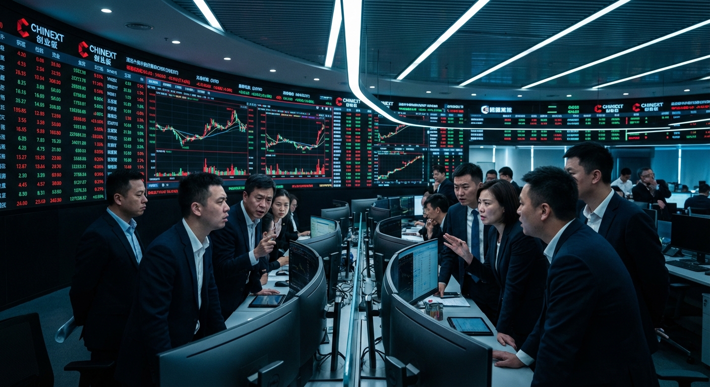 ChiNext في انهيار حاد: قطاع الذكاء الاصطناعي الصيني يختبر أعصاب المستثمرين