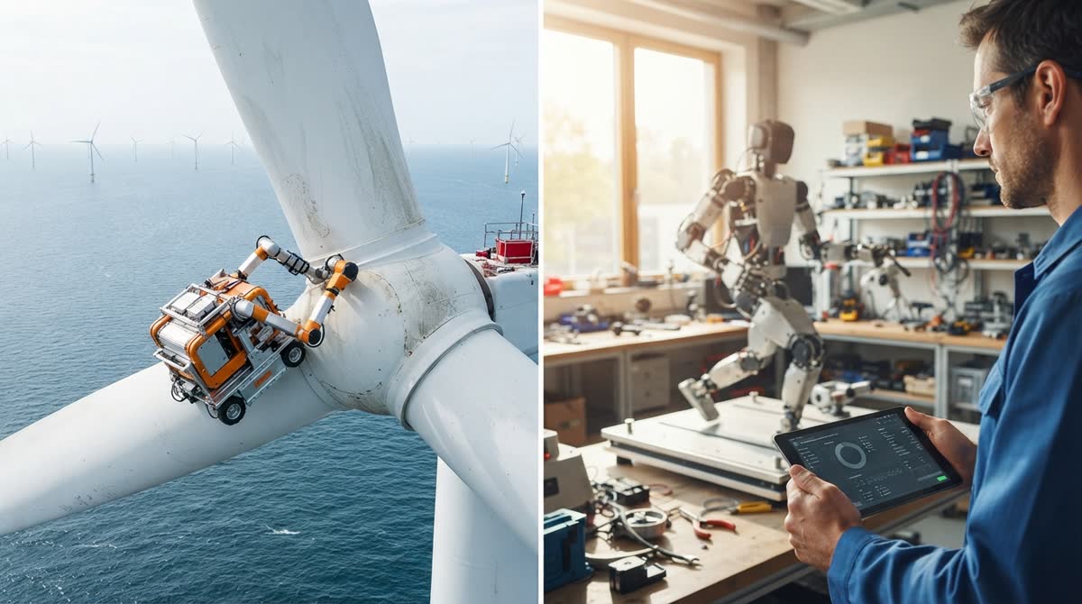 Робот Sparrow от Clobotics ремонтирует лопасть морского ветряка за 27 минут